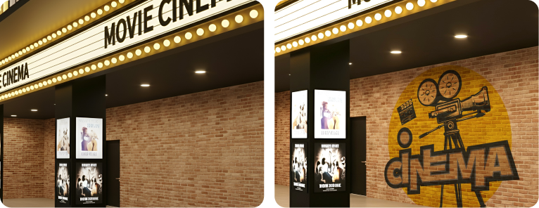Cinema Brick Feature Wall